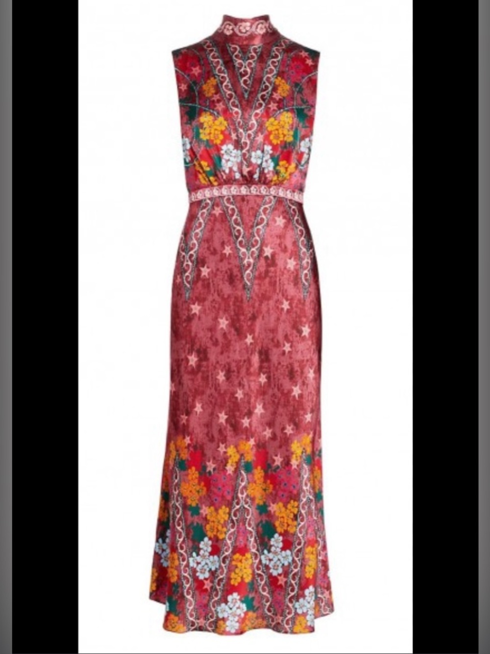 NWT Saloni Fleur Printed Silk-Crepe Midi Dress in the "Hibiscus Flourish". - Picture 11 of 14
